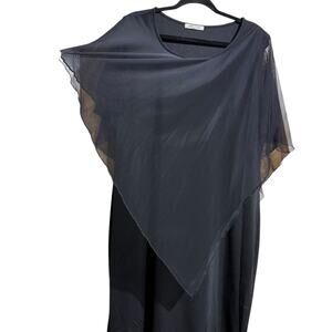 SeSe Code Black dress with back sheer shawl attached - 3XL